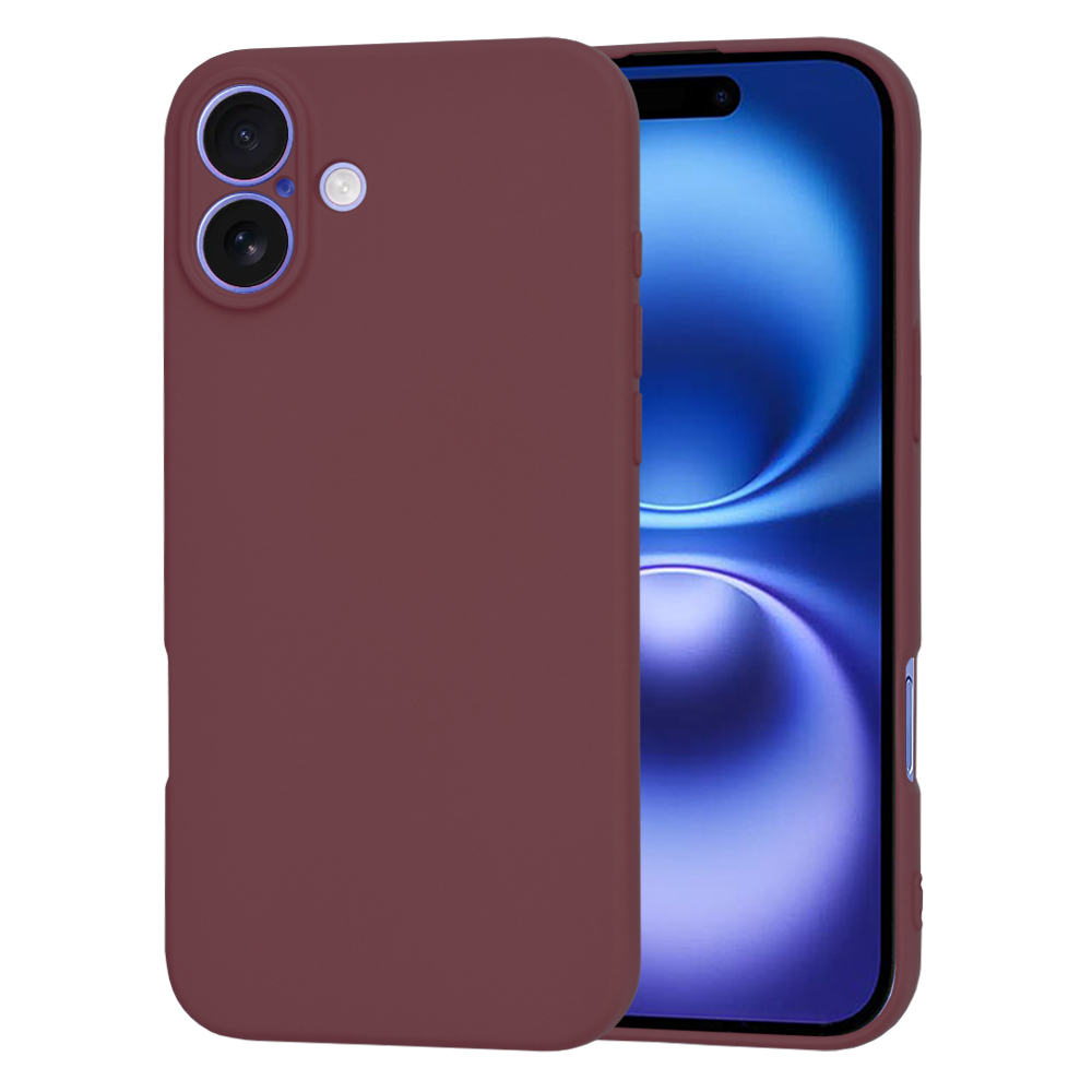 Techsuit SoftFlex kryt na iPhone 16 – slivkovo červený KF2338229
