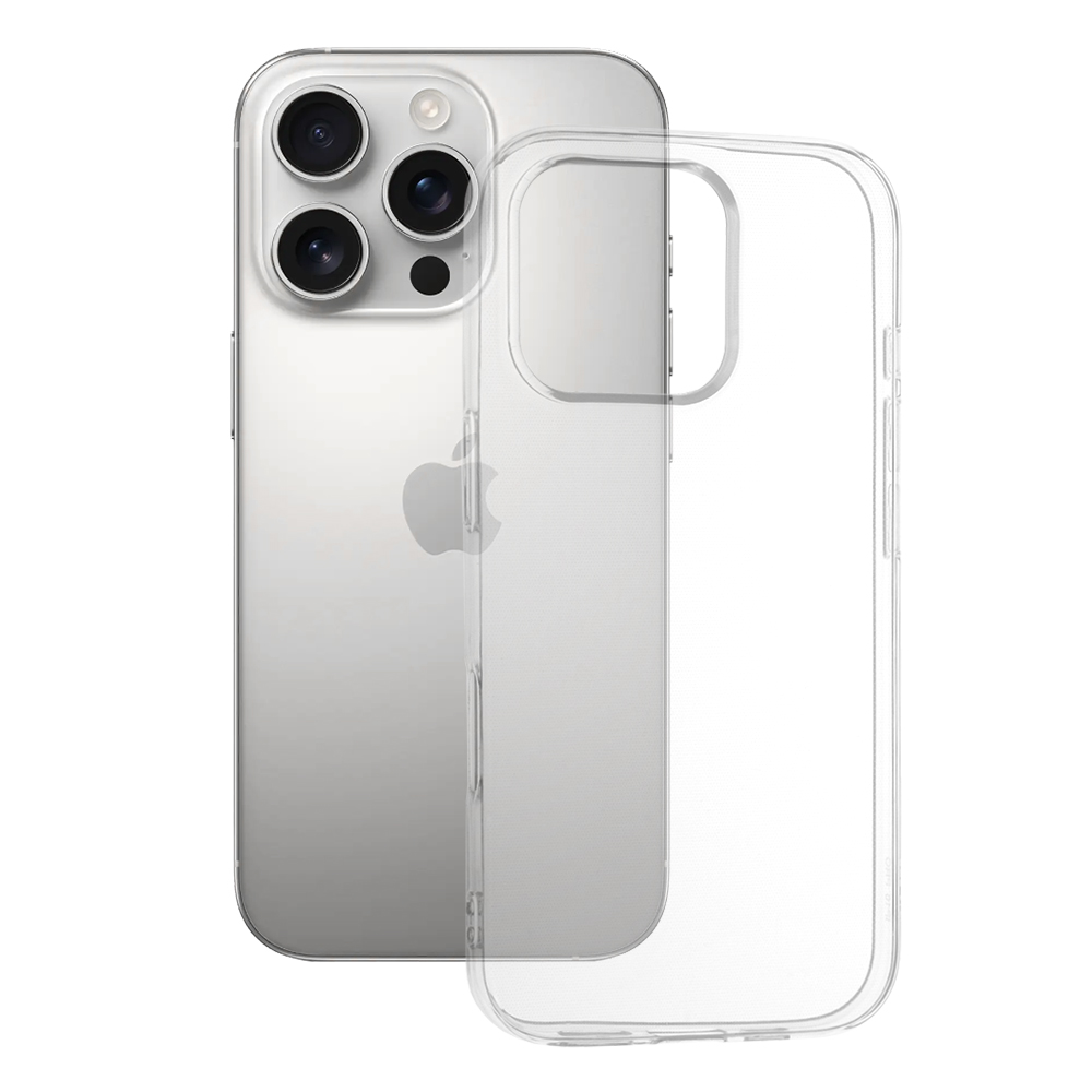 Techsuit Clear Silicone (Big Lens Hole) kryt na iPhone 16 Pro – priehľadný KF2344884
