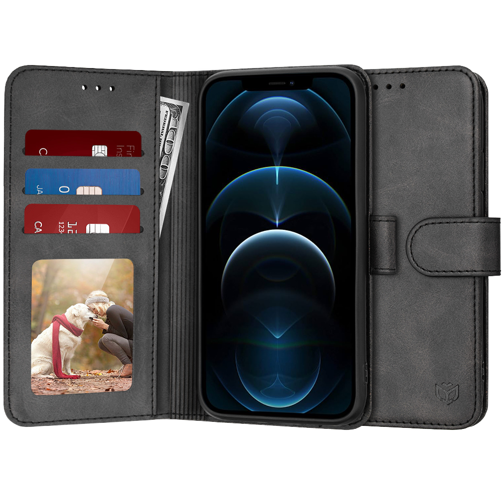 Techsuit Diary Book puzdro na iPhone 12 Pro Max – čierny KF2321159