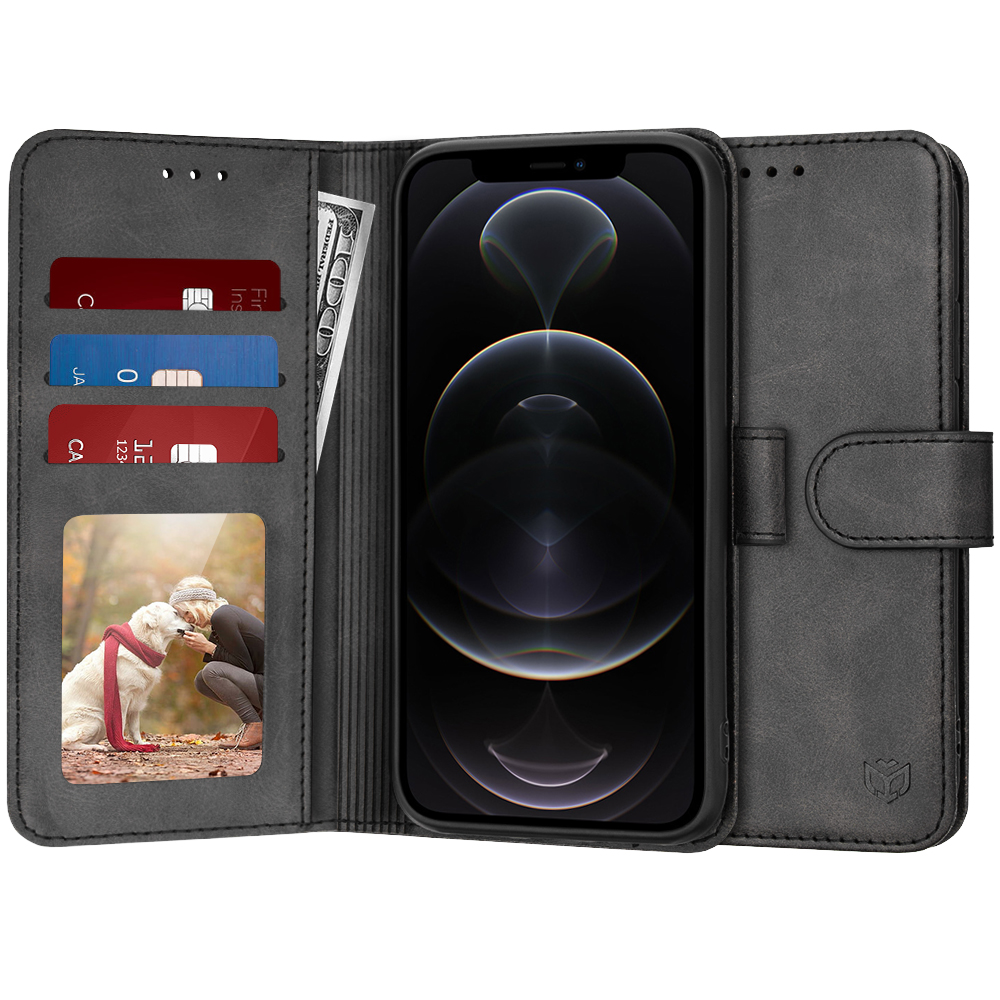Techsuit Diary Book puzdro na iPhone 12 Pro – čierny KF2321160