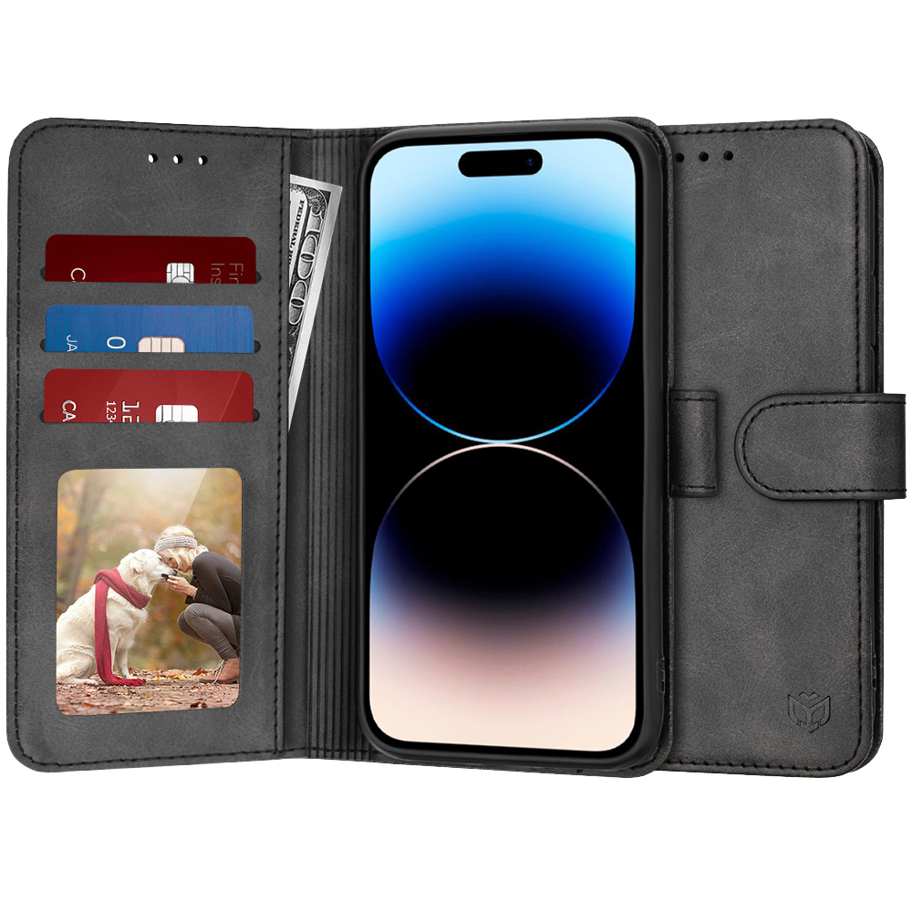 Techsuit Diary Book puzdro na iPhone 14 Pro – čierny KF2321172