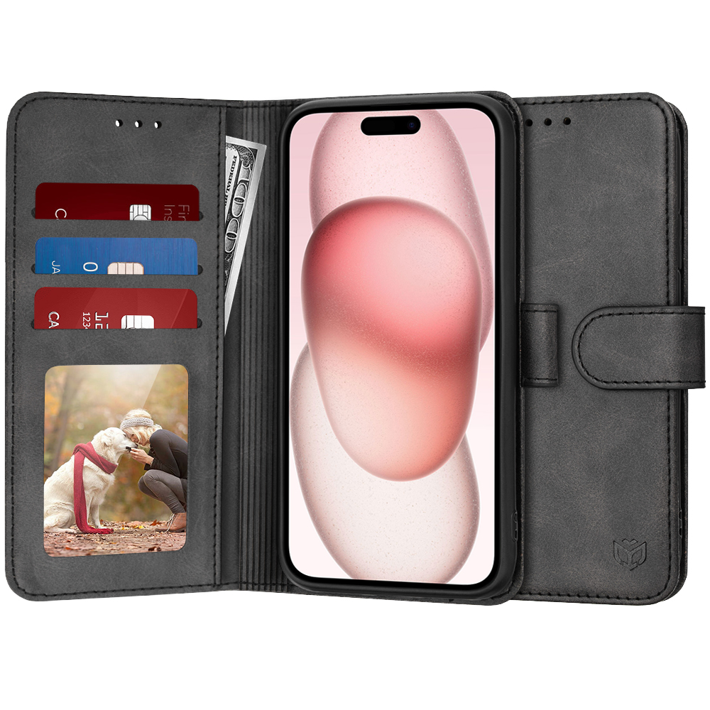 Techsuit Diary Book puzdro na iPhone 15 – čierny KF2321193
