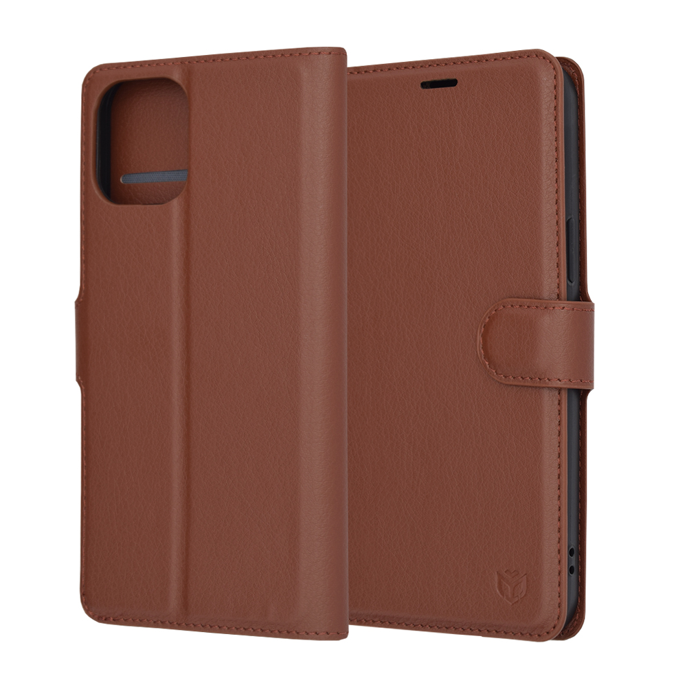 Techsuit Leather Folio puzdro na iPhone 12 Pro Max – hnedý KF2323480