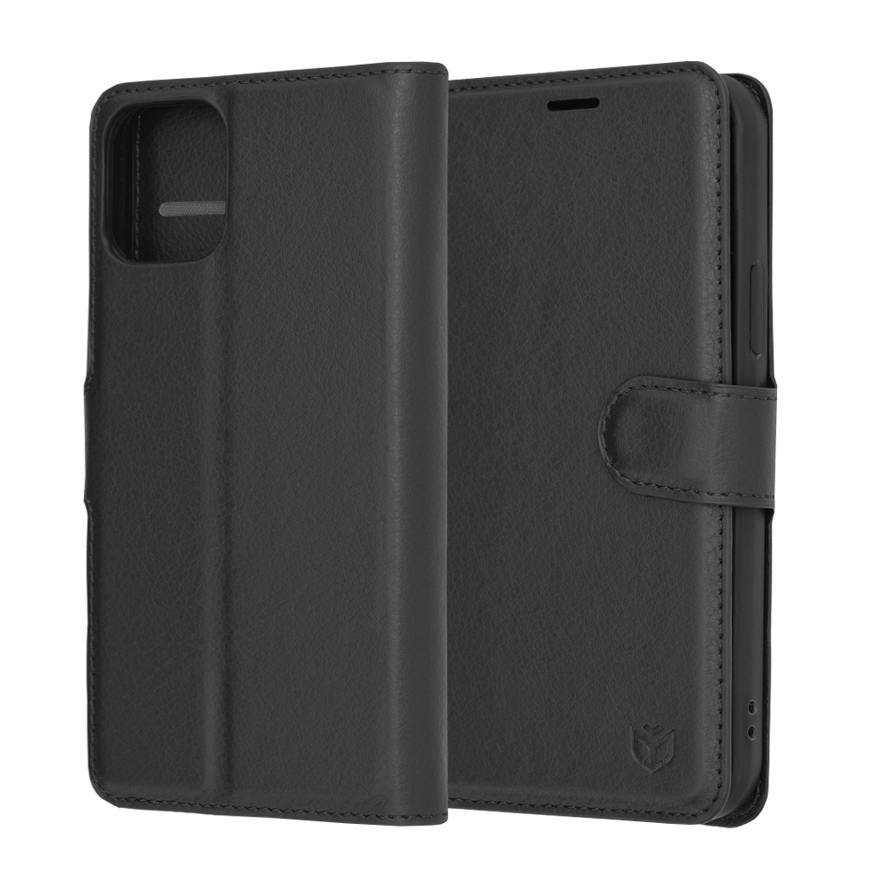 Techsuit Leather Folio puzdro na iPhone 12 Pro – čierny KF2323481
