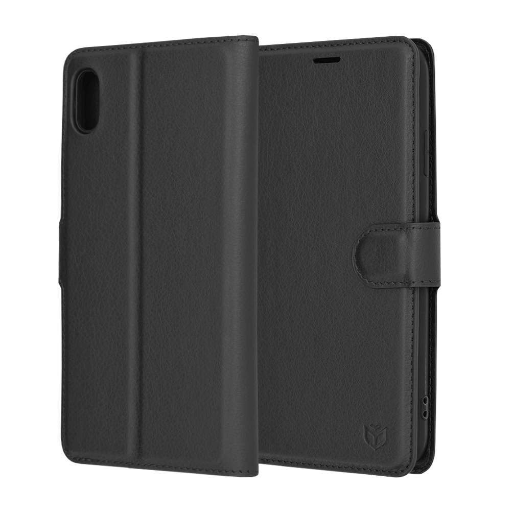 Techsuit Leather Folio puzdro na iPhone XS Max – čierny KF2323489