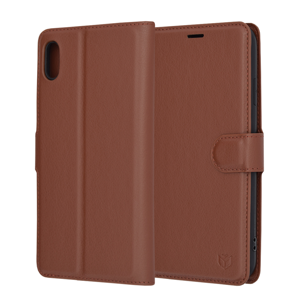 Techsuit Leather Folio puzdro na iPhone XS Max – hnedý KF2323490
