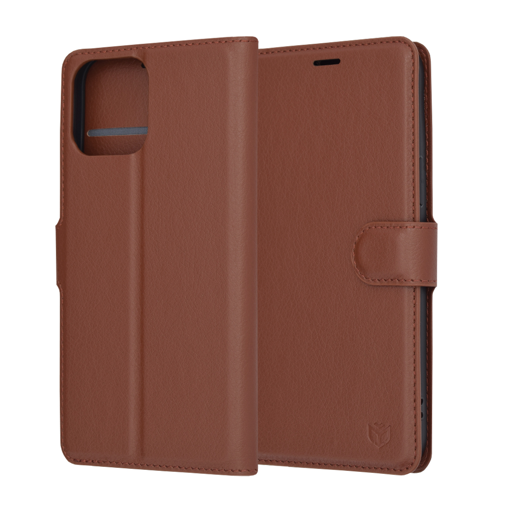 Techsuit Leather Folio puzdro na iPhone 13 Pro Max – hnedý KF2323496