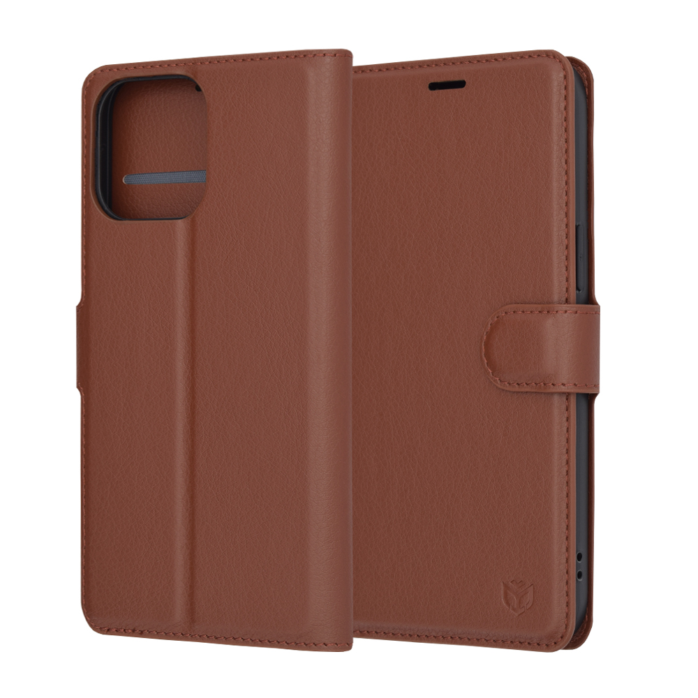 Techsuit Leather Folio puzdro na iPhone 14 Pro Max – hnedý KF2323504