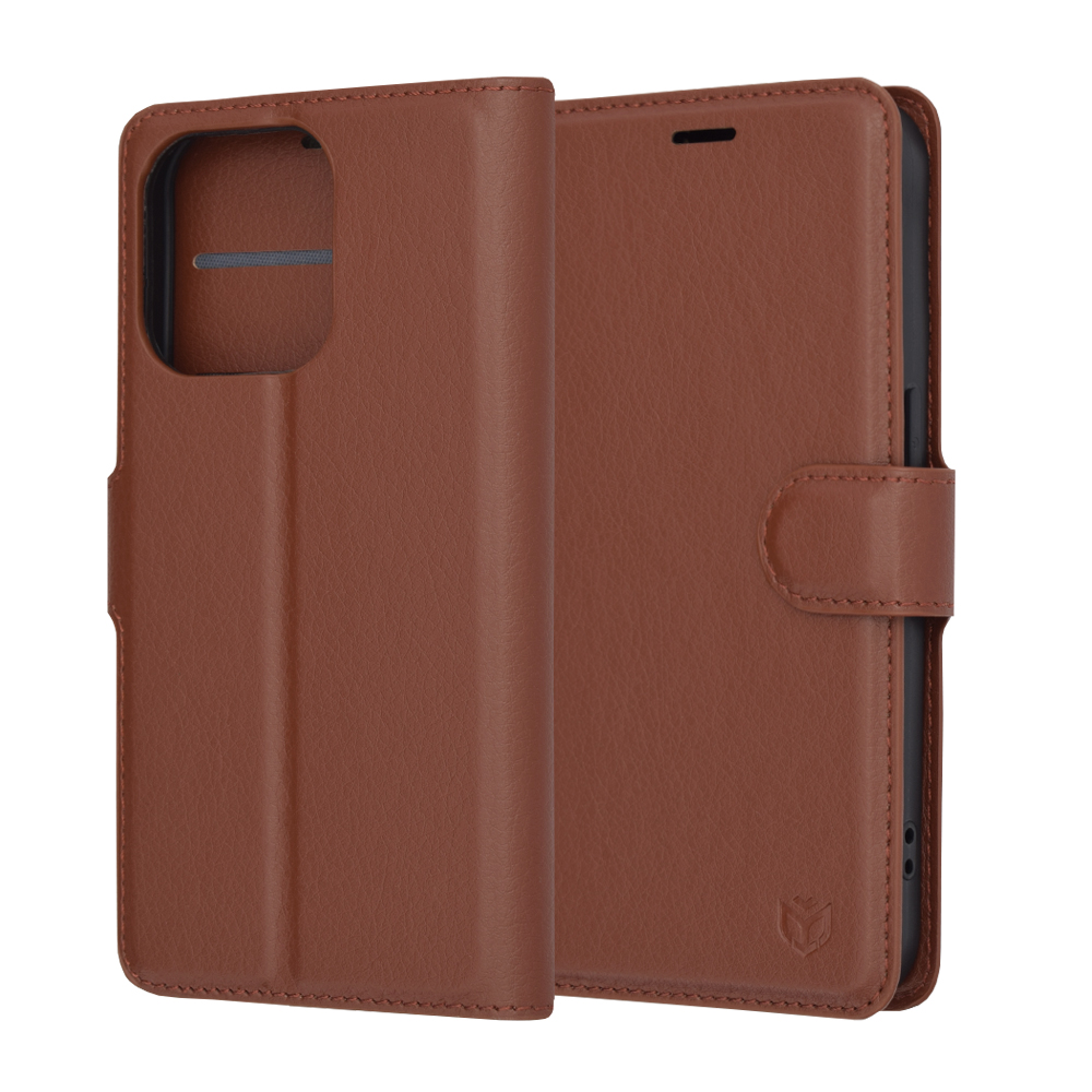Techsuit Leather Folio puzdro na iPhone 15 Pro – hnedý KF2323532