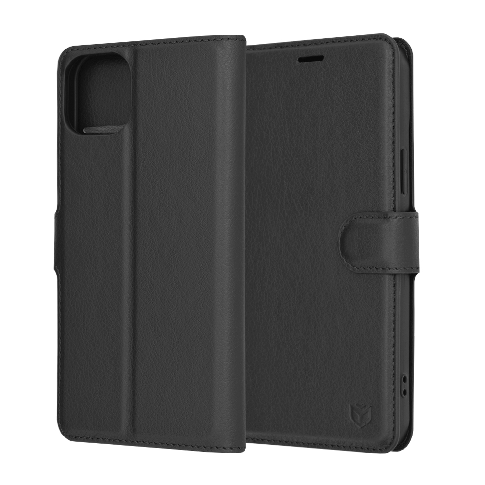 Techsuit Leather Folio puzdro na iPhone 15 Plus – čierny KF2323533