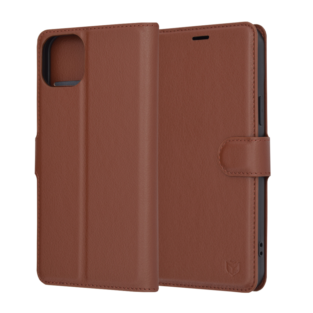 Techsuit Leather Folio puzdro na iPhone 15 Plus – hnedý KF2323534