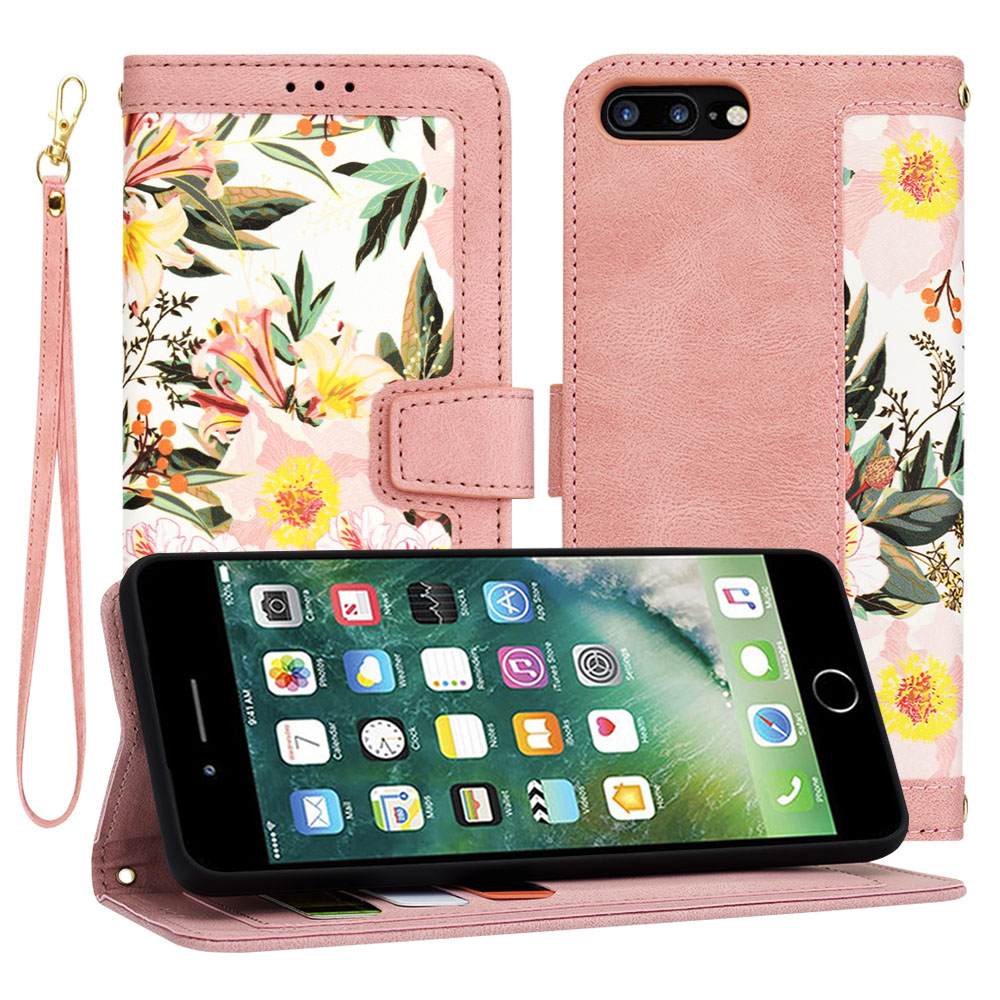 Techsuit FlipCraft puzdro na iPhone 7 Plus / iPhone 8 Plus – nežná ružová KF2328475