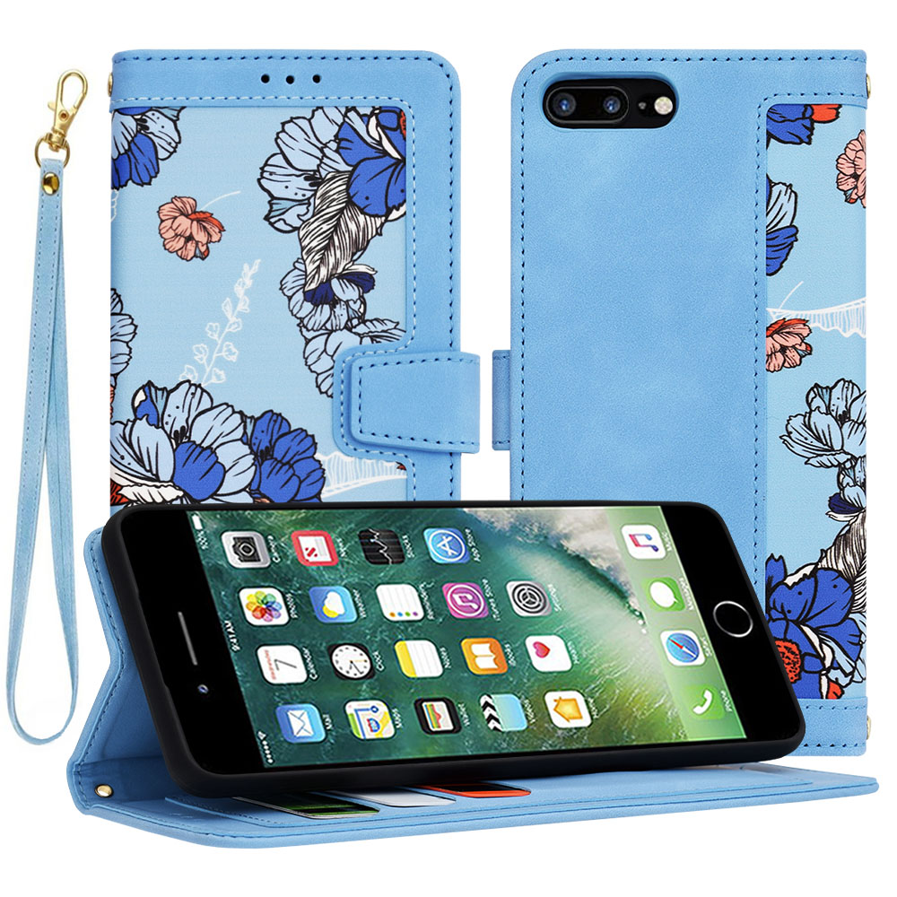 Techsuit FlipCraft puzdro na iPhone 7 Plus / iPhone 8 Plus – živá modrá KF2328476