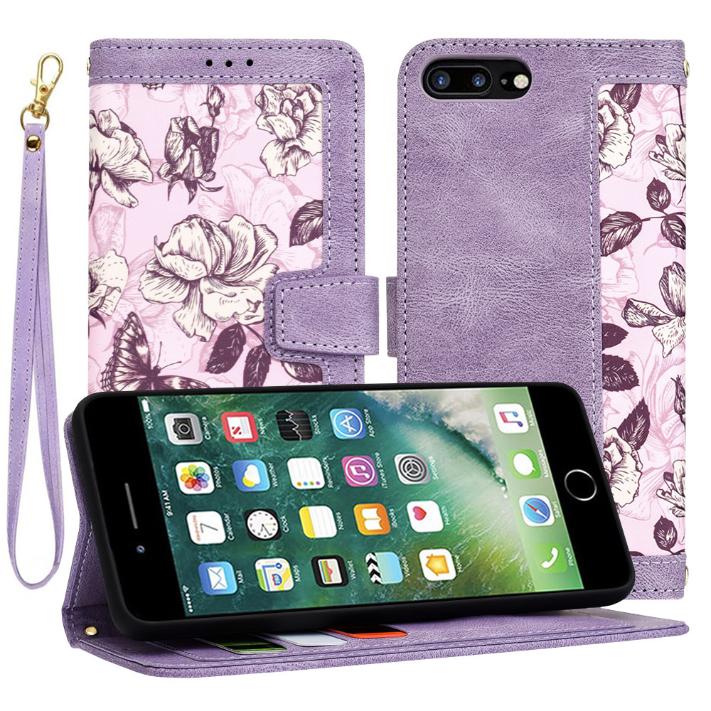 Techsuit FlipCraft puzdro na iPhone 7 Plus / iPhone 8 Plus – tajomná fialová KF2328477