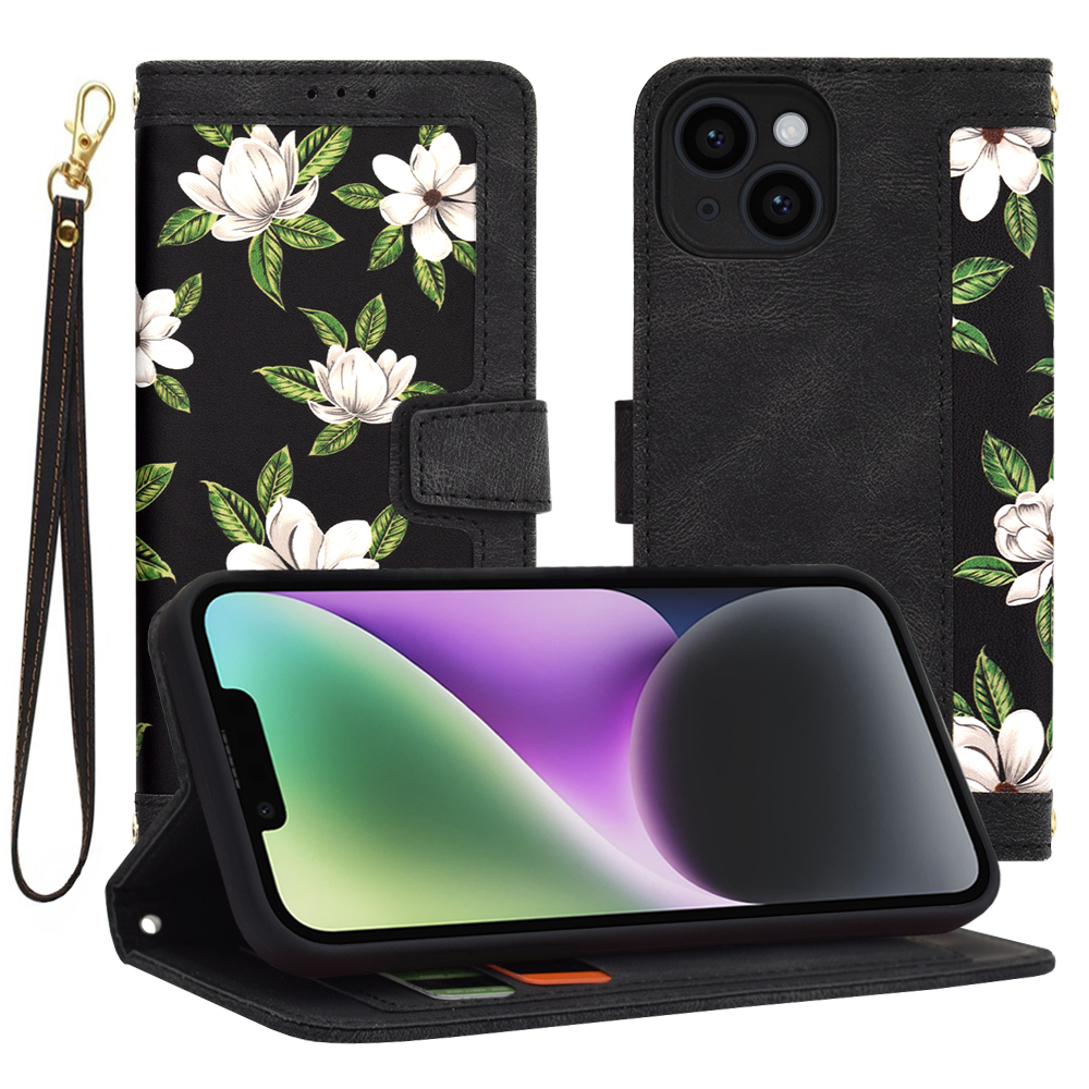 Techsuit FlipCraft puzdro na iPhone 14 – Kvety úsvitu KF2328490