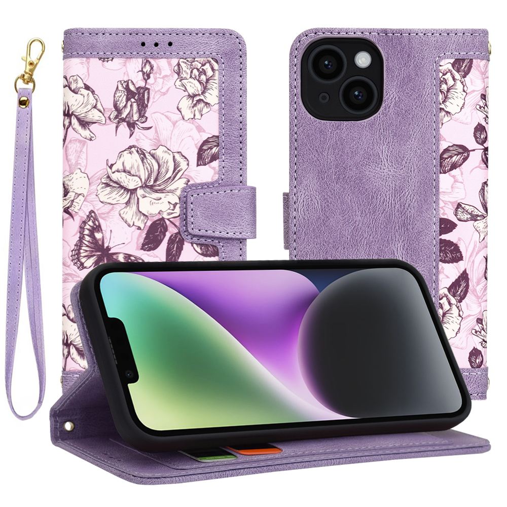 Techsuit FlipCraft puzdro na iPhone 14 – tajomná fialová KF2328493
