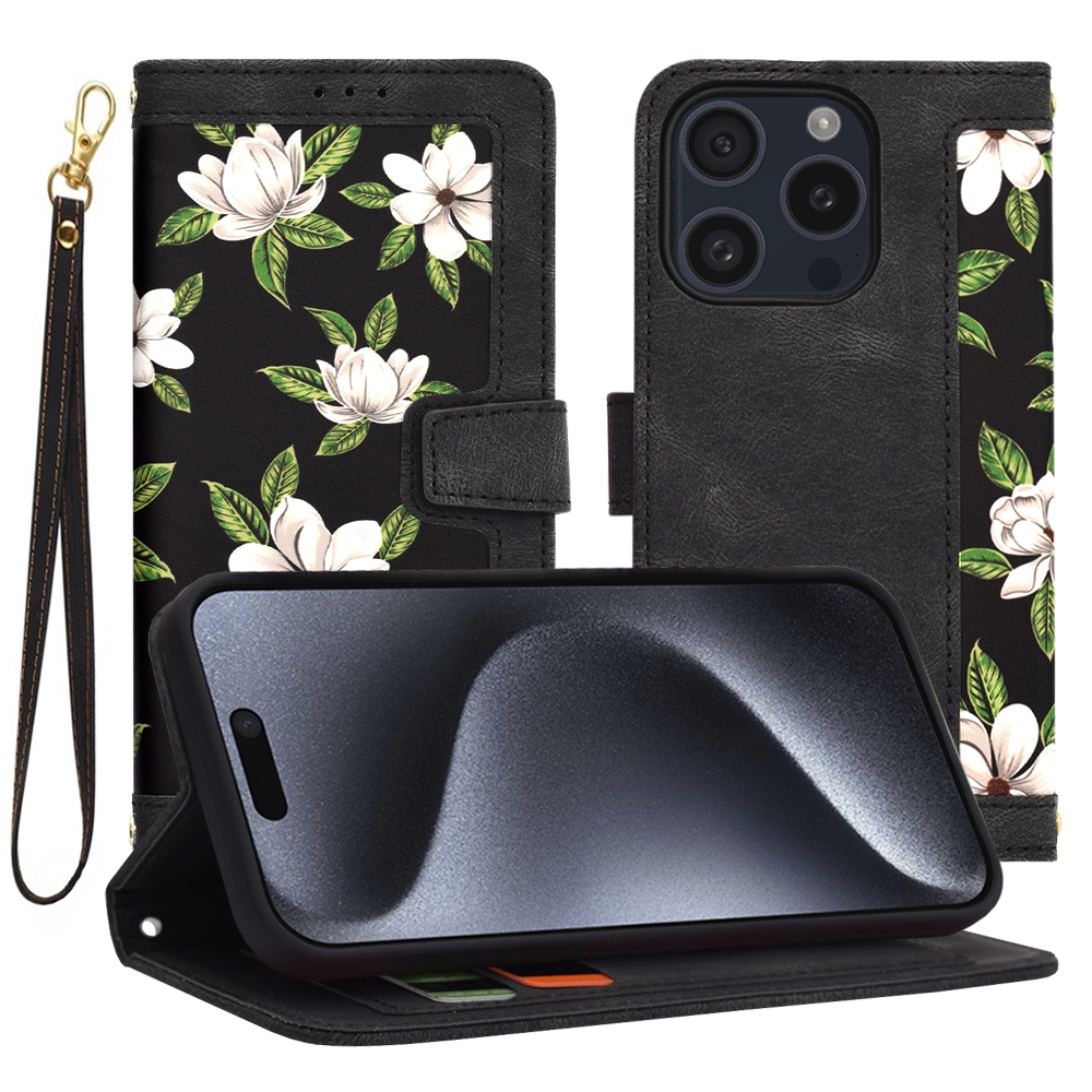Techsuit FlipCraft puzdro na iPhone 15 Pro – Kvety úsvitu KF2328566