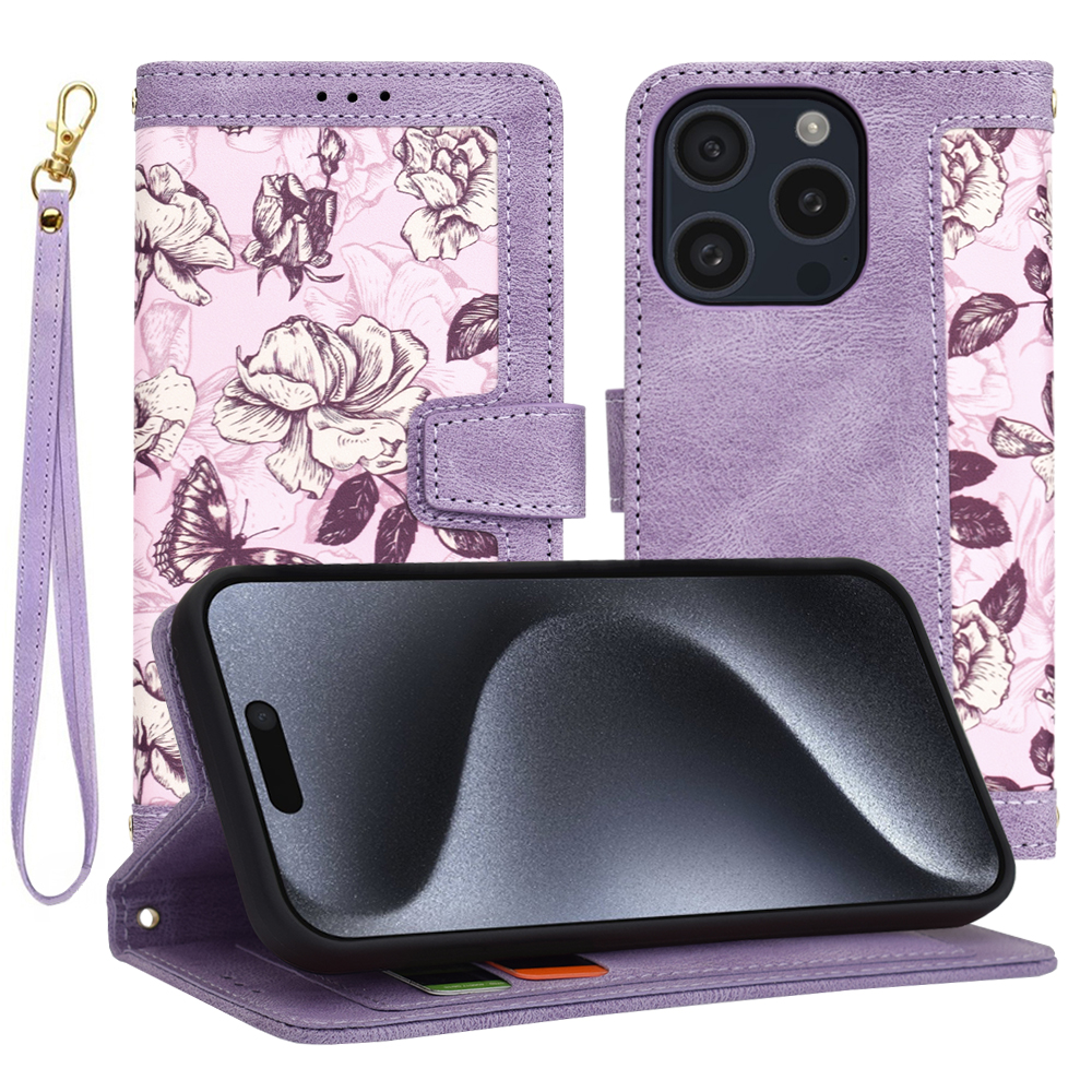Techsuit FlipCraft puzdro na iPhone 15 Pro – tajomná fialová KF2328569