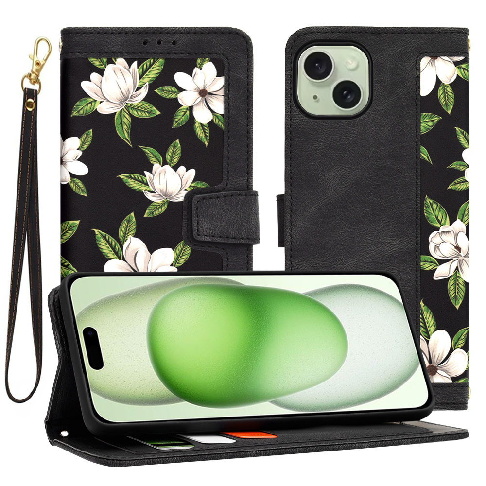 Techsuit FlipCraft puzdro na iPhone 15 Plus – Kvety úsvitu KF2328570