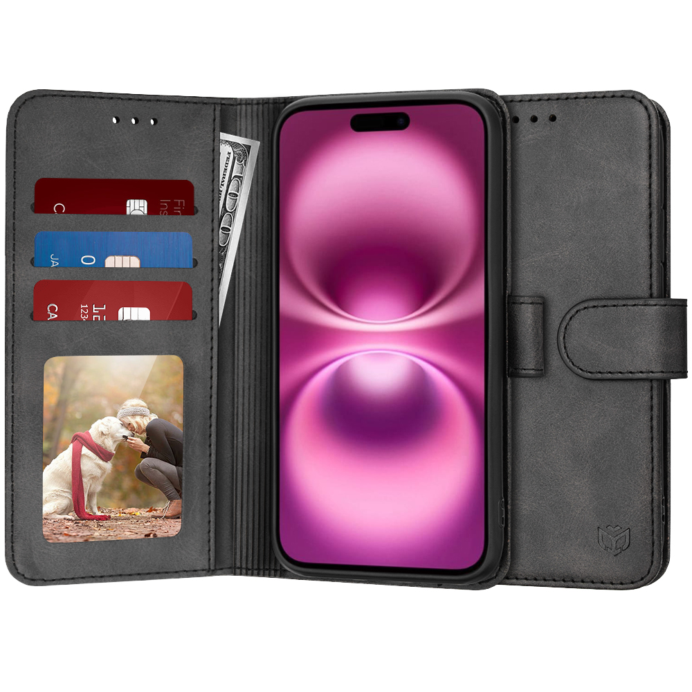 Techsuit Diary Book puzdro na iPhone 16 Plus – čierny KF2330512