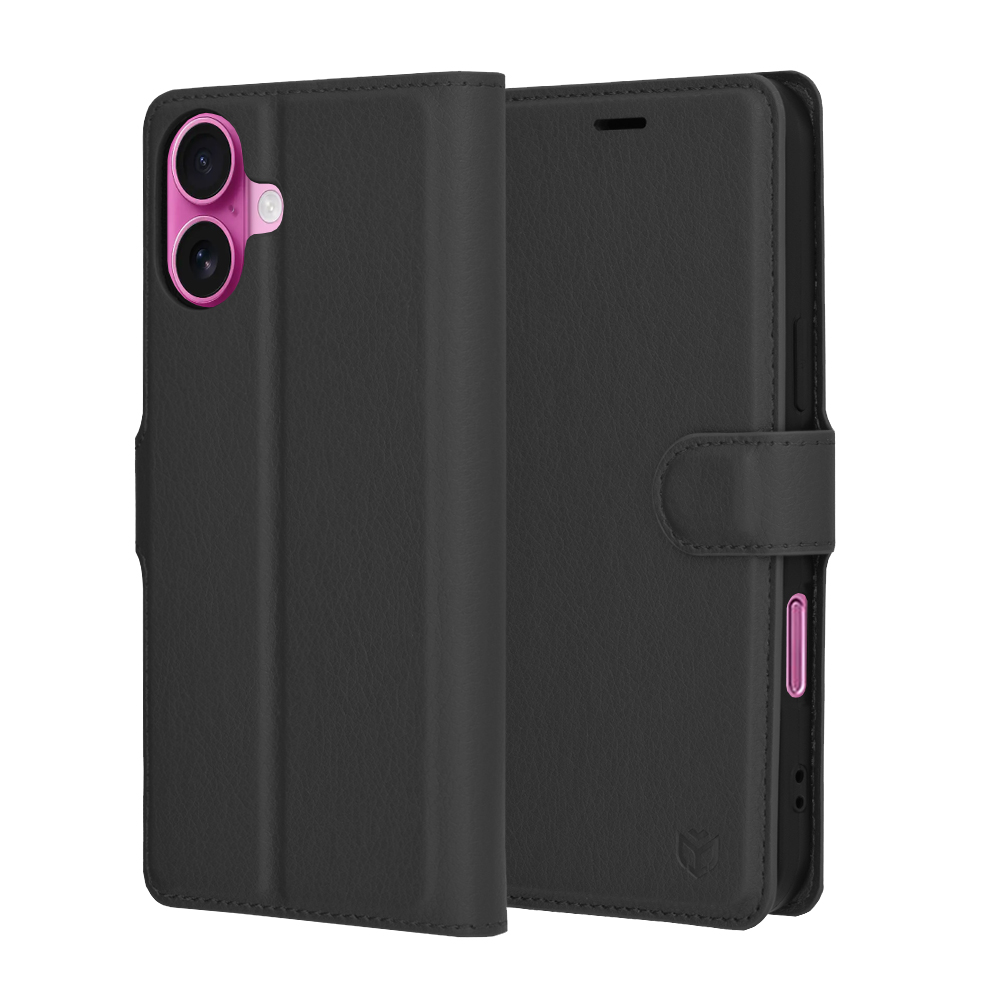 Techsuit Leather Folio puzdro na iPhone 16 Plus – čierny KF2330517