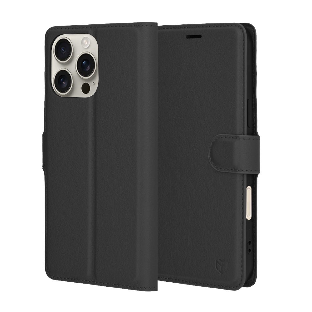 Techsuit Leather Folio puzdro na iPhone 16 Pro Max – čierny KF2330521