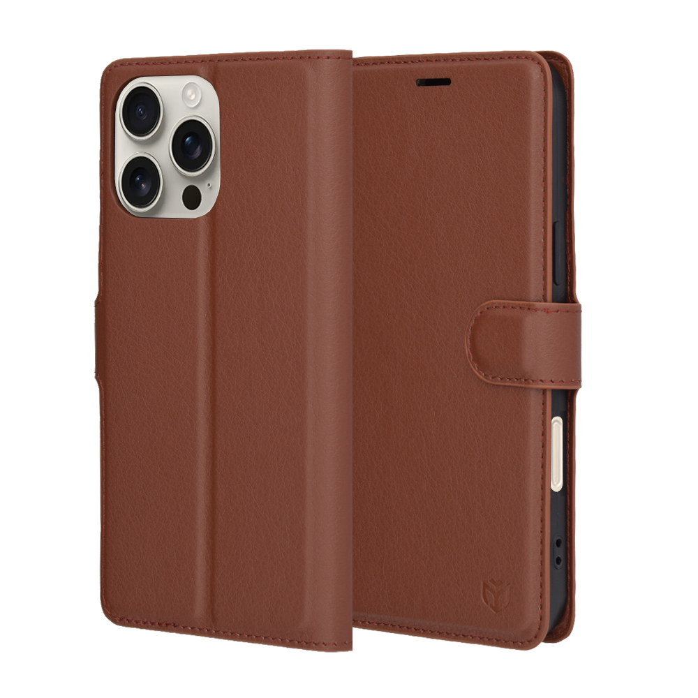 Techsuit Leather Folio puzdro na iPhone 16 Pro Max – hnedý KF2330522