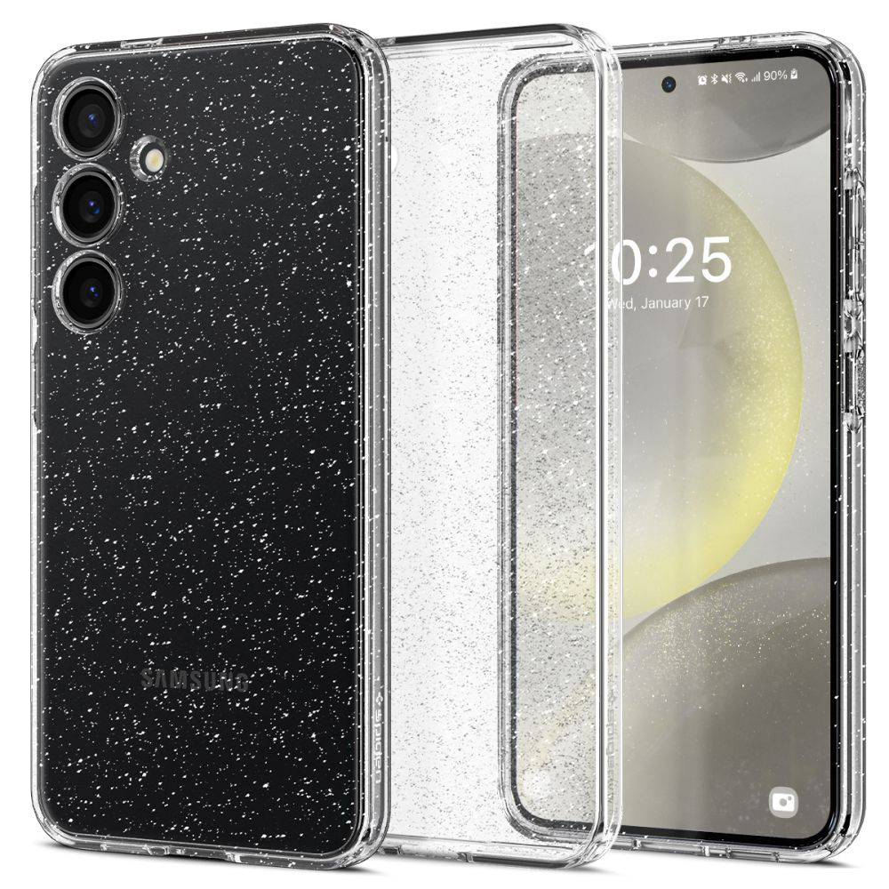 Spigen Liquid Crystal Glitter kryt na Samsung Galaxy S24 FE – krištáľový kremeň (Crystal Quartz) KF2339015