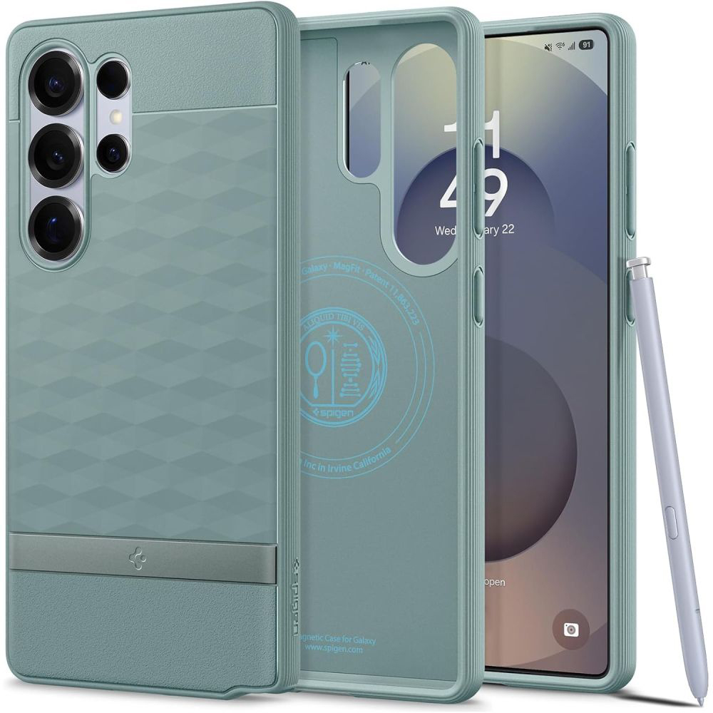Spigen Caseology Parallax MagSafe kryt na Samsung Galaxy S25 Ultra – šalviovo zelený (Sage Green) KF2345987