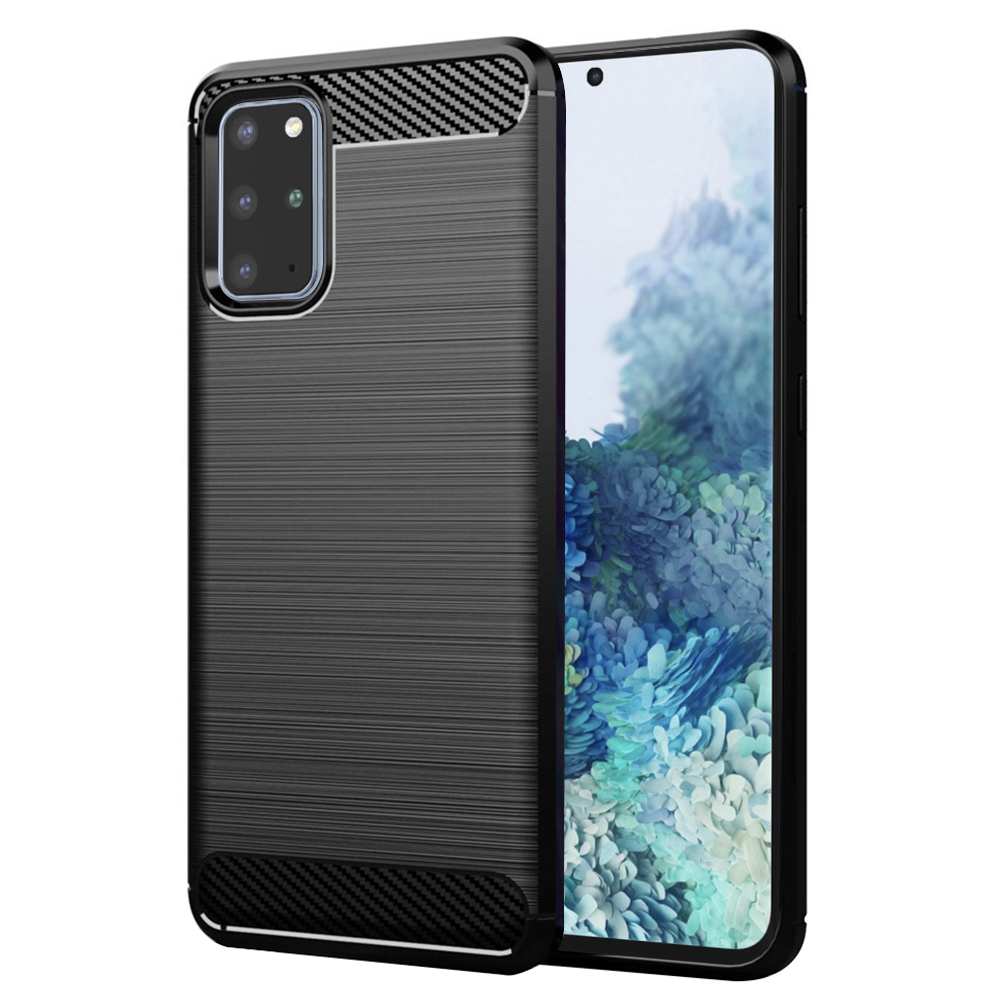 Techsuit Carbon Silicone kryt na Samsung Galaxy S20 Plus 4G / S20 Plus 5G – čierny KF23384