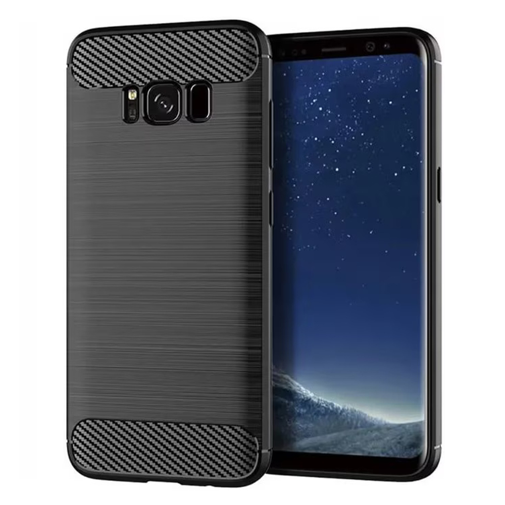 Techsuit Carbon Silicone kryt na Samsung Galaxy S8 – čierny KF23466