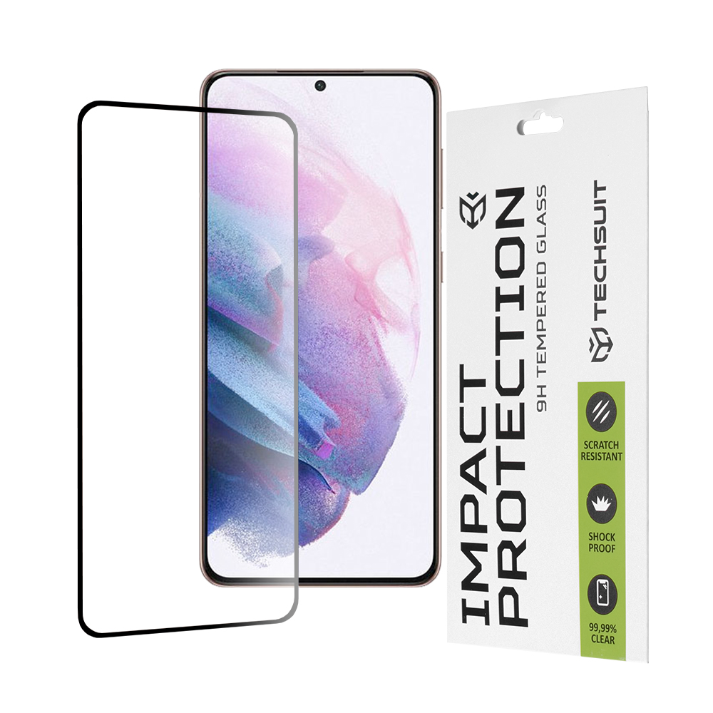Techsuit 111D Full Cover / Full Glue Glass ochranné sklo na Samsung Galaxy S21 Plus 5G – čierne KF235608