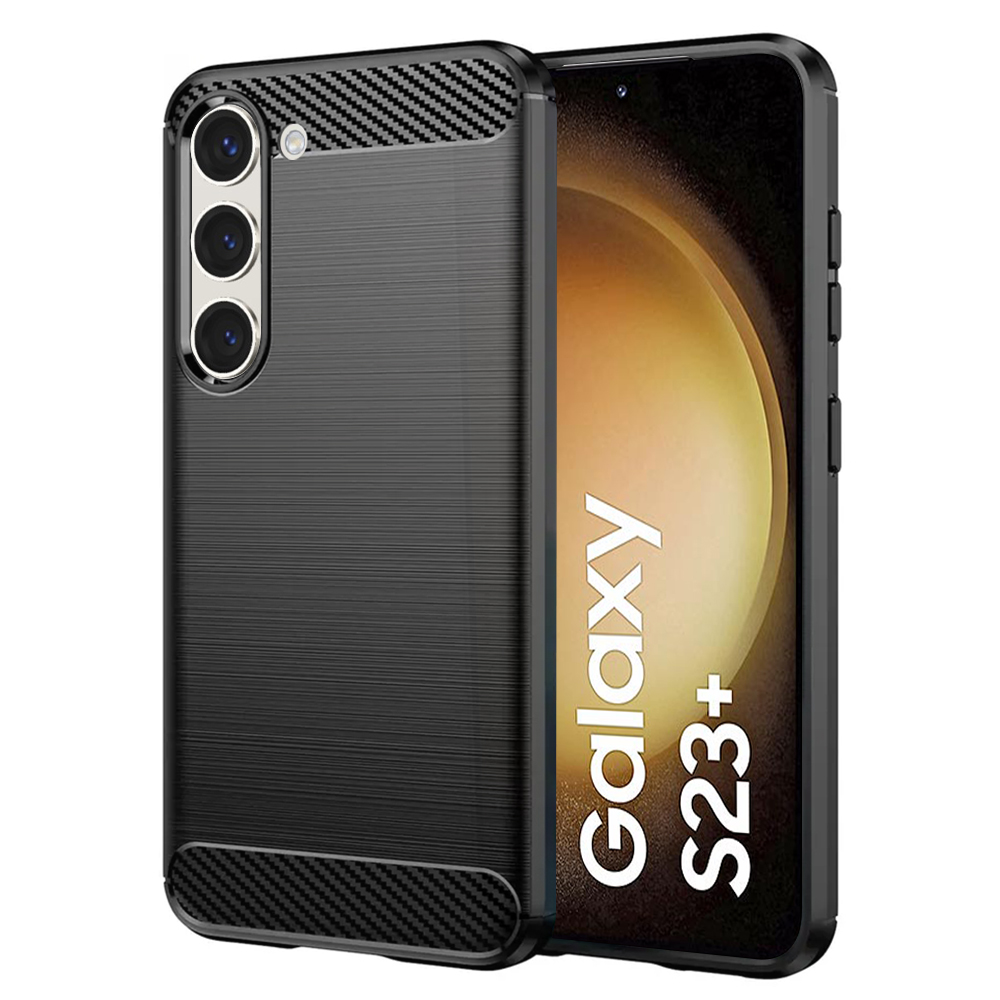 Techsuit Carbon Silicone kryt na Samsung Galaxy S23 Plus – čierny KF2311251