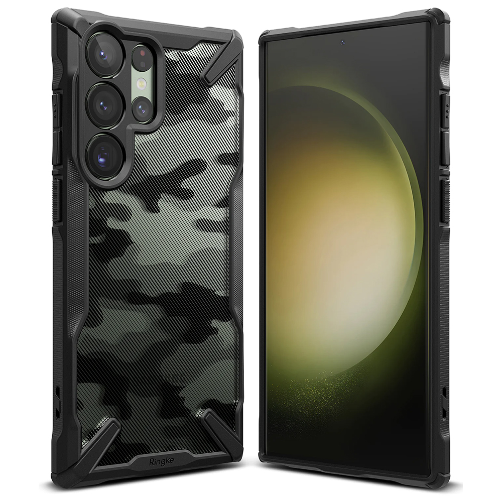 Ringke Fusion X Design kryt na Samsung Galaxy S23 Ultra – Camo Black KF2311690