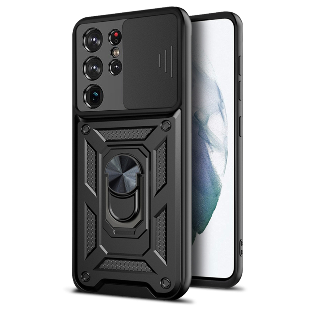 Techsuit CamShield Series kryt na Samsung Galaxy S21 Ultra 5G – čierny KF2315369