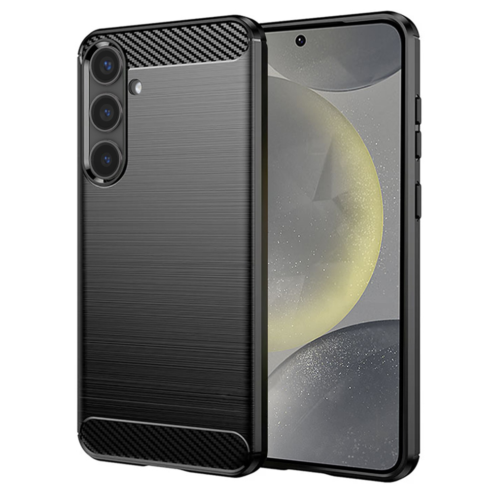 Techsuit Carbon Silicone kryt na Samsung Galaxy S24 – čierny KF2315574