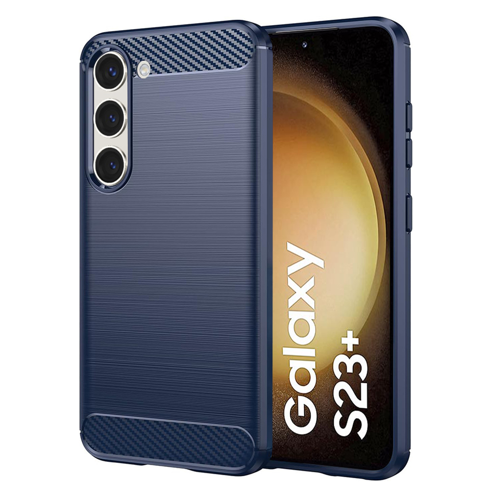 Techsuit Carbon Silicone kryt na Samsung Galaxy S23 Plus – modrý KF2327964