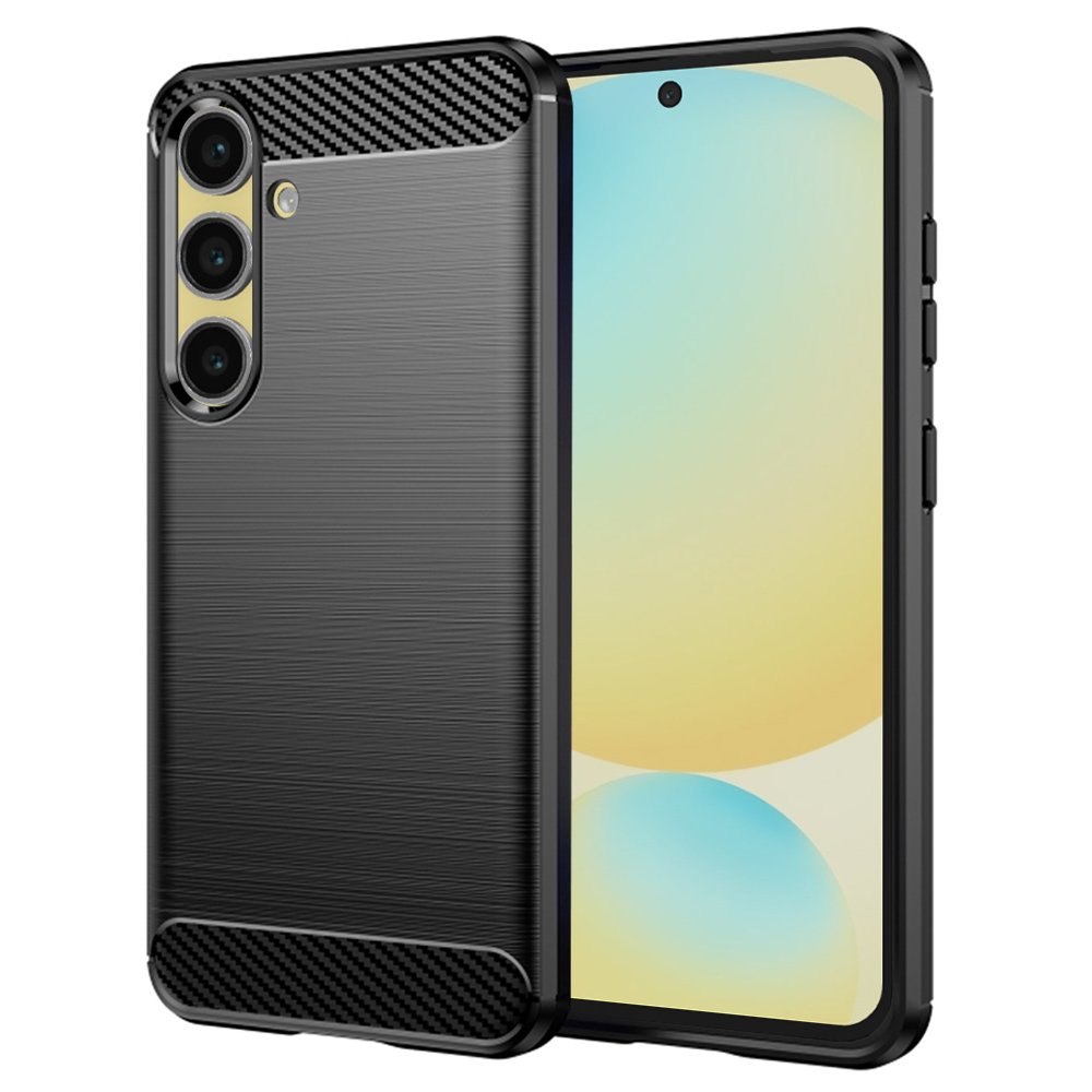 Techsuit Carbon Silicone kryt na Samsung Galaxy S24 FE – čierny KF2332309
