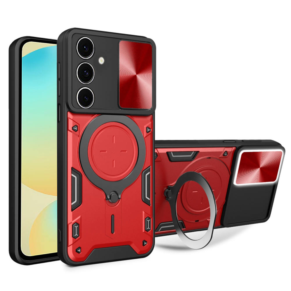 Techsuit CamGuard Pro kryt na Samsung Galaxy S24 FE – červený KF2332320