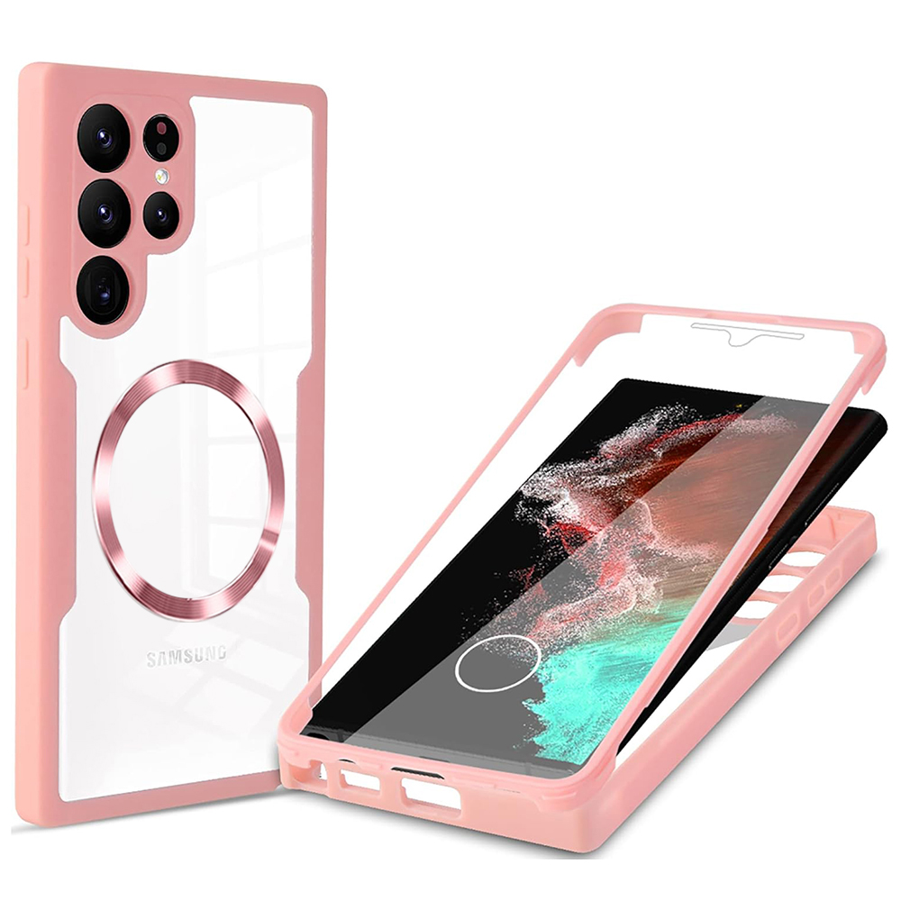 Techsuit ColorVerse 360 – ochrana obrazovky + puzdro na Samsung Galaxy S23 Ultra – ružový KF2336003