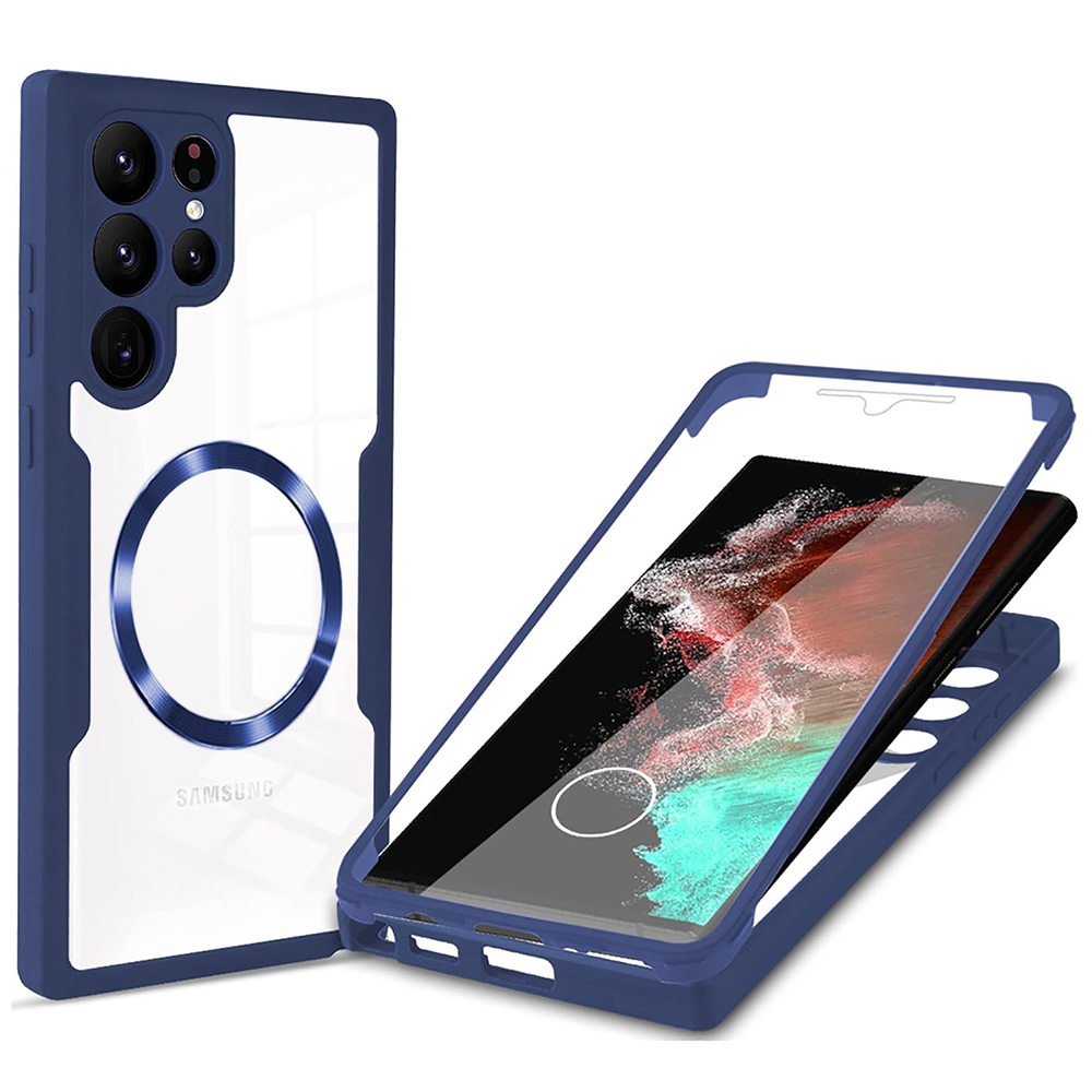 Techsuit ColorVerse 360 – ochrana obrazovky + puzdro na Samsung Galaxy S23 Ultra – modrý KF2336004