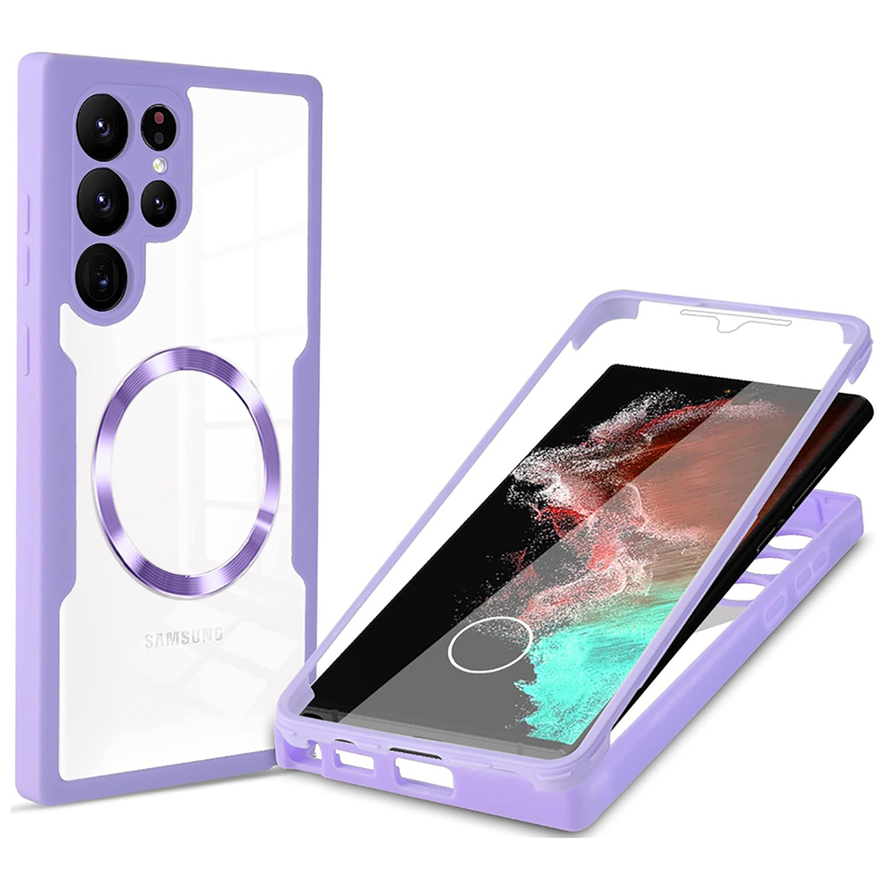 Techsuit ColorVerse 360 – ochrana obrazovky + puzdro na Samsung Galaxy S23 Ultra – fialový KF2336005