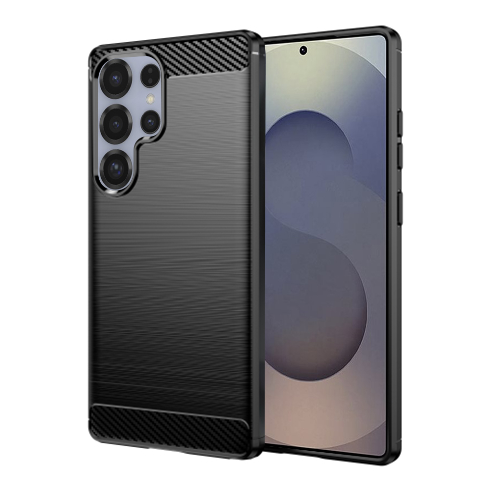 Techsuit Carbon Silicone kryt na Samsung Galaxy S25 Ultra – čierny KF2339258