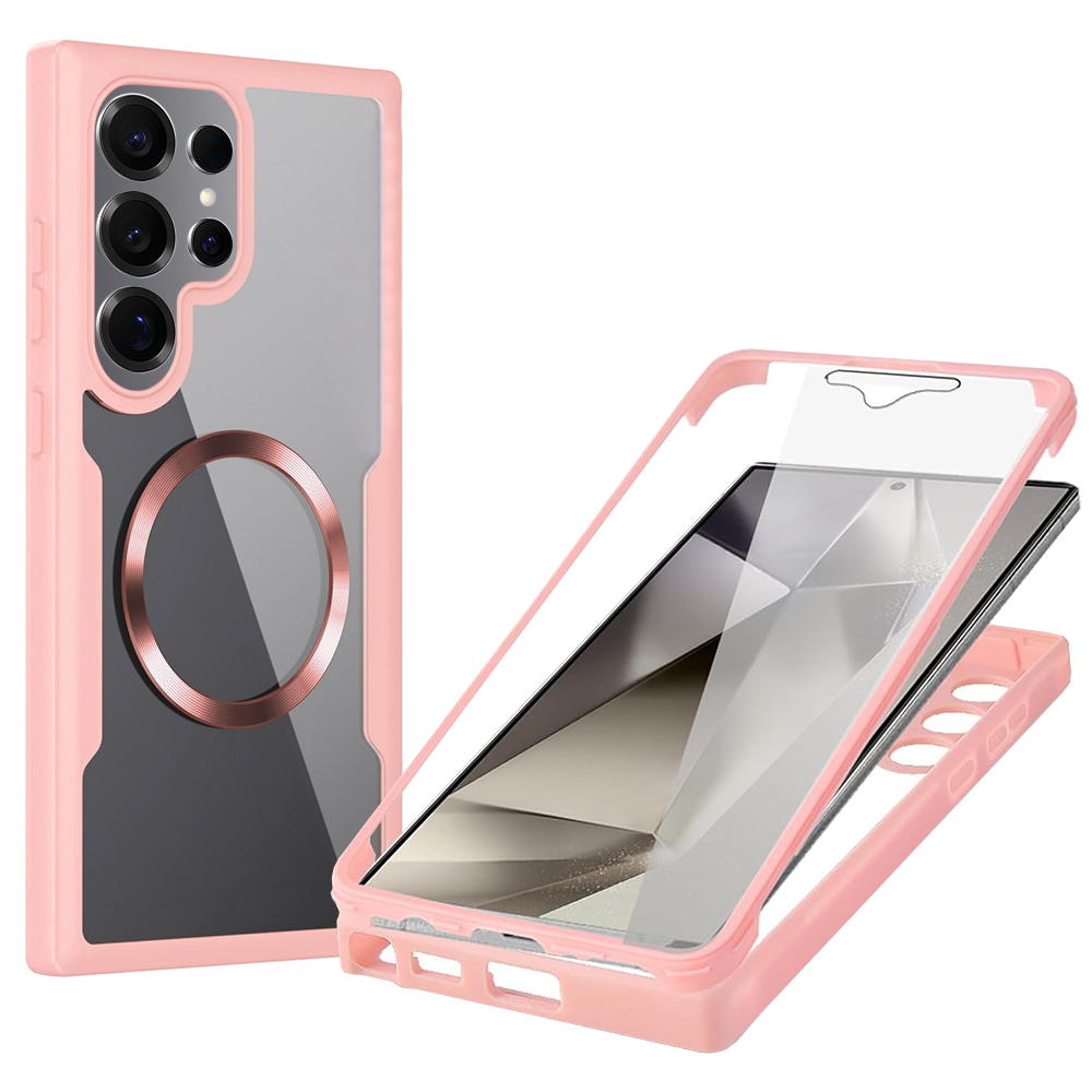 Techsuit ColorVerse 360 – ochrana obrazovky + puzdro na Samsung Galaxy S25 Ultra – ružový KF2339407