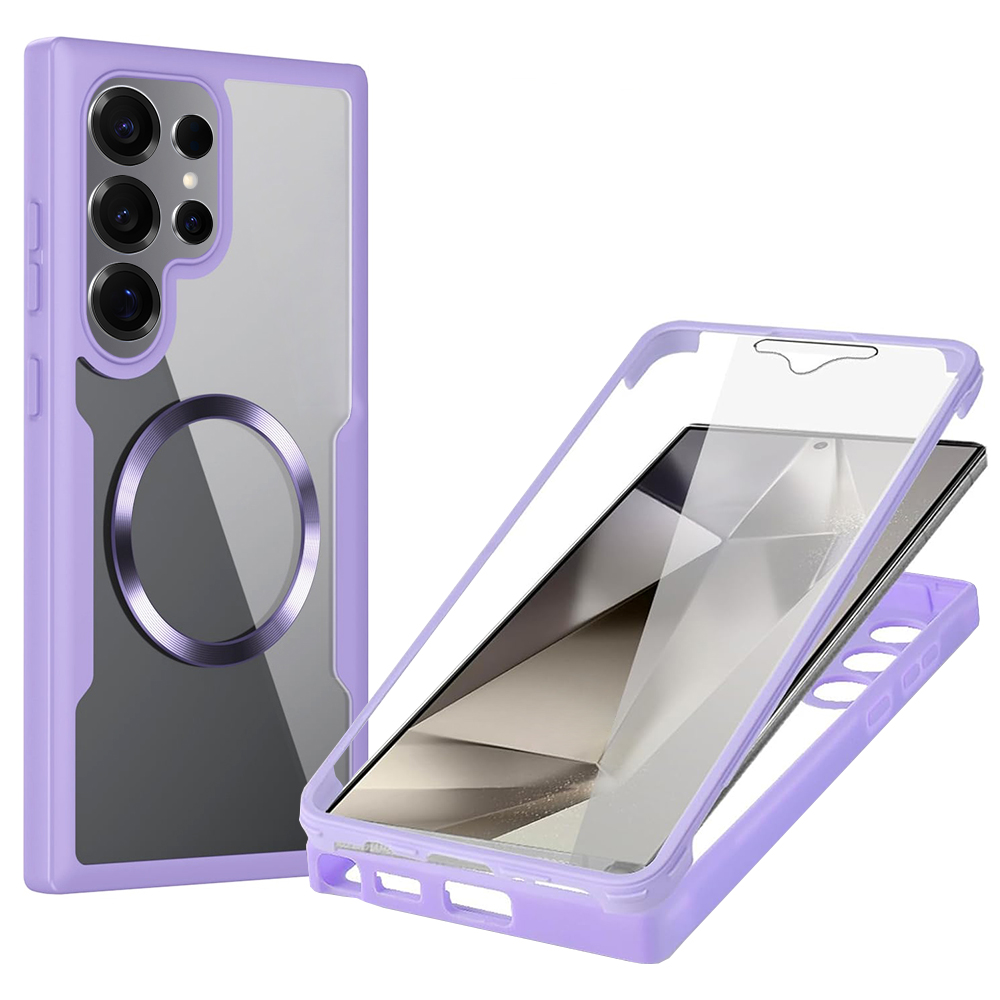 Techsuit ColorVerse 360 – ochrana obrazovky + puzdro na Samsung Galaxy S25 Ultra – fialový KF2339409