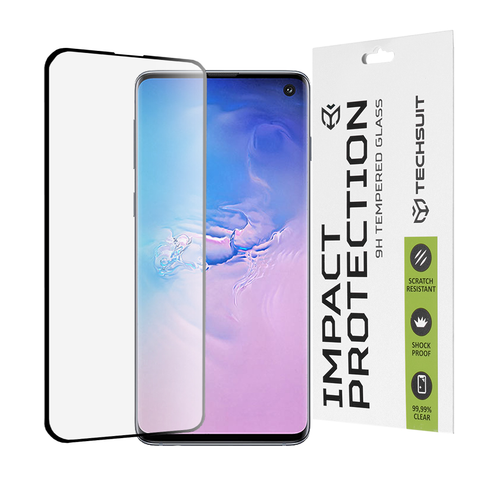 Techsuit 111D Full Cover / Full Glue Glass / 3D Curved Screen ochranné sklo na Samsung Galaxy S10 – čierne KF2344987