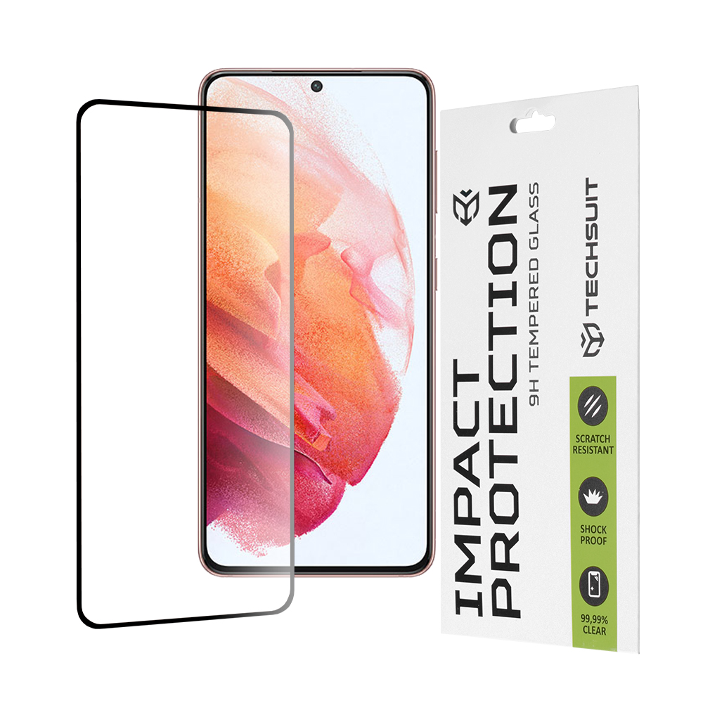 Techsuit 111D Full Cover / Full Glue Glass ochranné sklo na Samsung Galaxy S21 5G – čierne KF235609