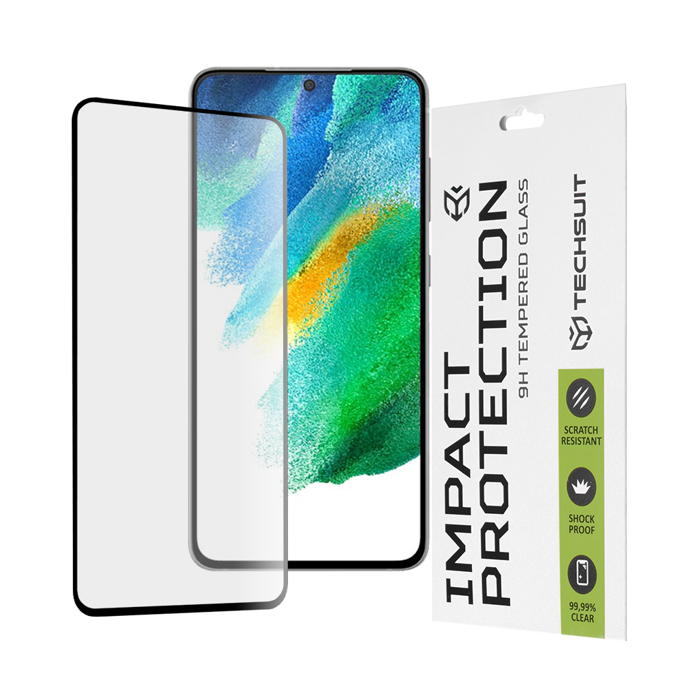 Techsuit 111D Full Cover / Full Glue Glass ochranné sklo na Samsung Galaxy S21 FE 5G – čierne KF238617