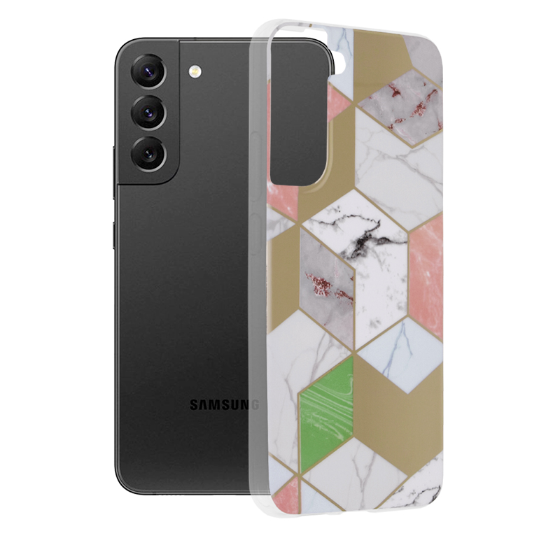Techsuit Marble Series – puzdro na Samsung Galaxy S22 Plus – Purple Hex KF238981