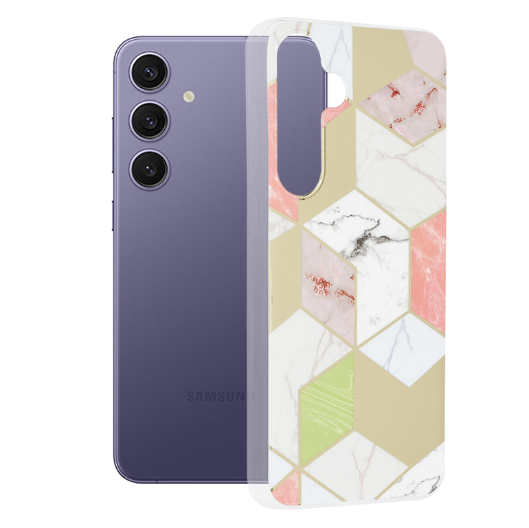 Techsuit Marble Series – puzdro na Samsung Galaxy S24 Plus – Purple Hex KF2317435